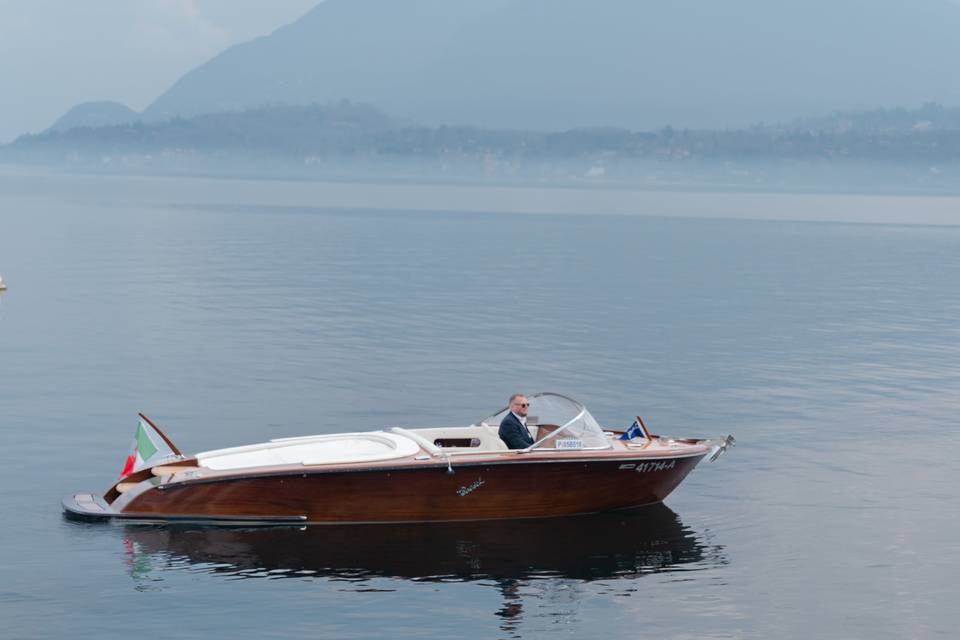 Belvedere Classic Wooden Boat on Lake Maggiore