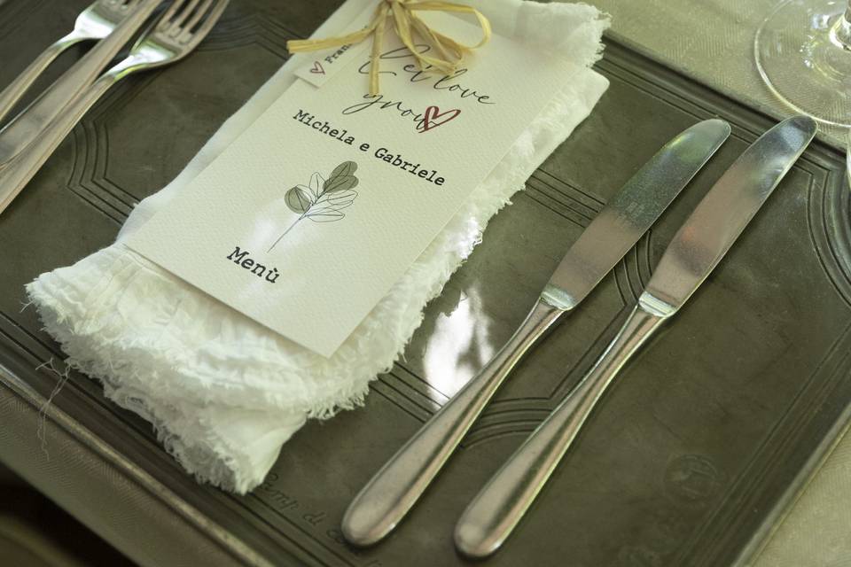 Menù e allestimento tavola
