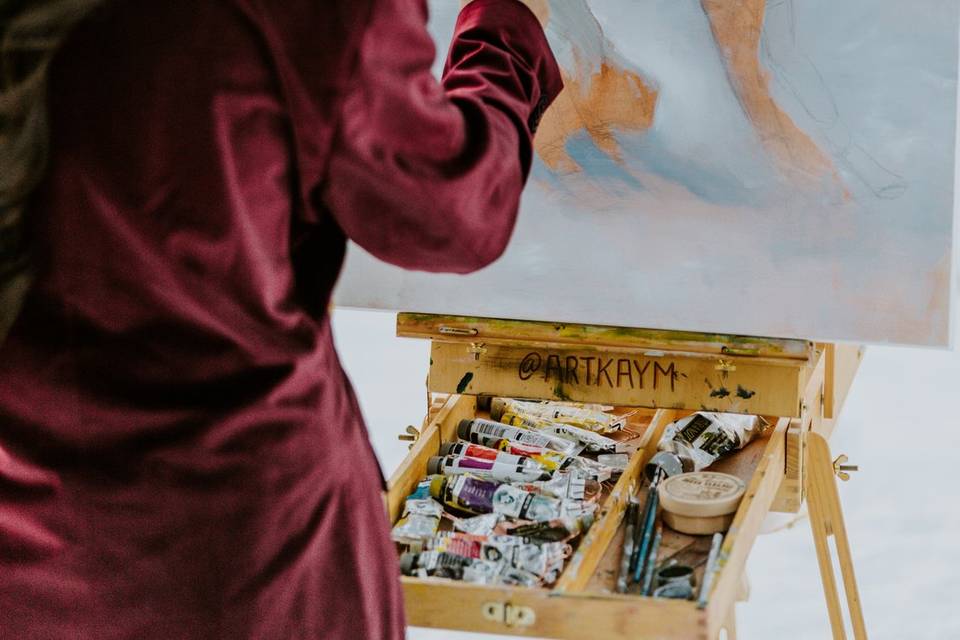 Live wedding painting