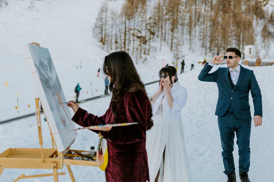 Newlyweds’ reaction - Painting