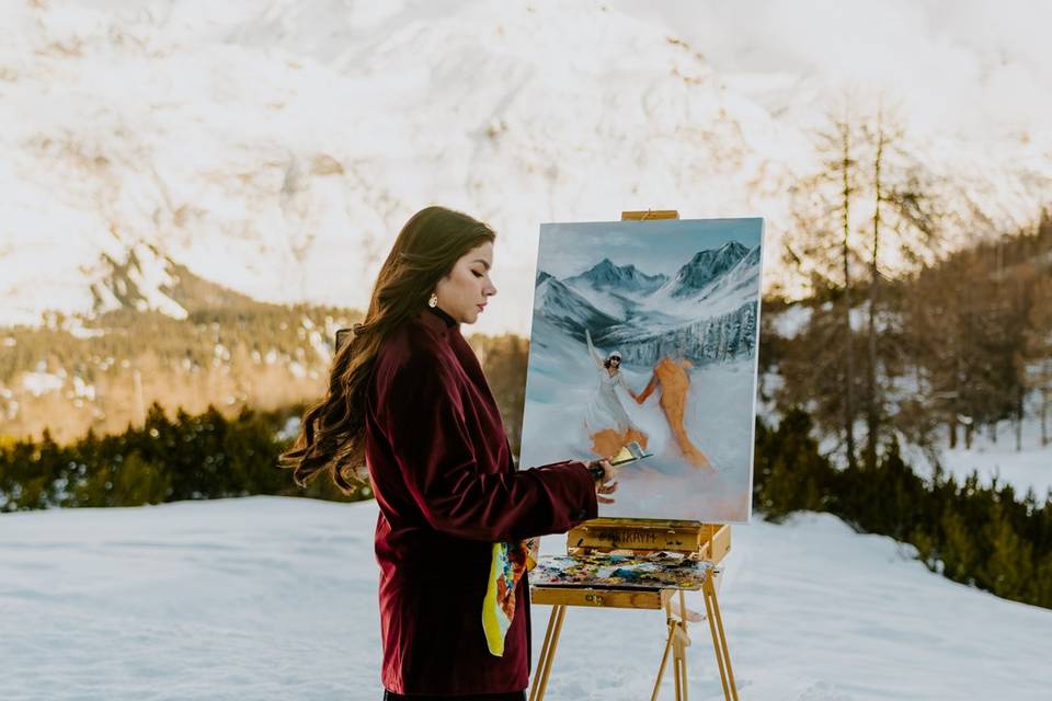 Live wedding painting