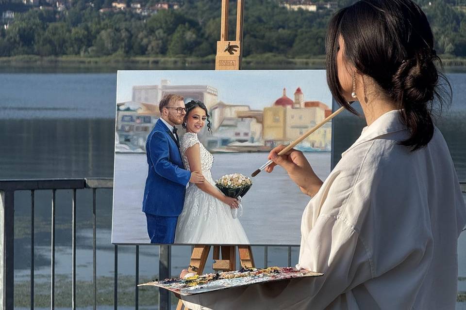 Live wedding painting
