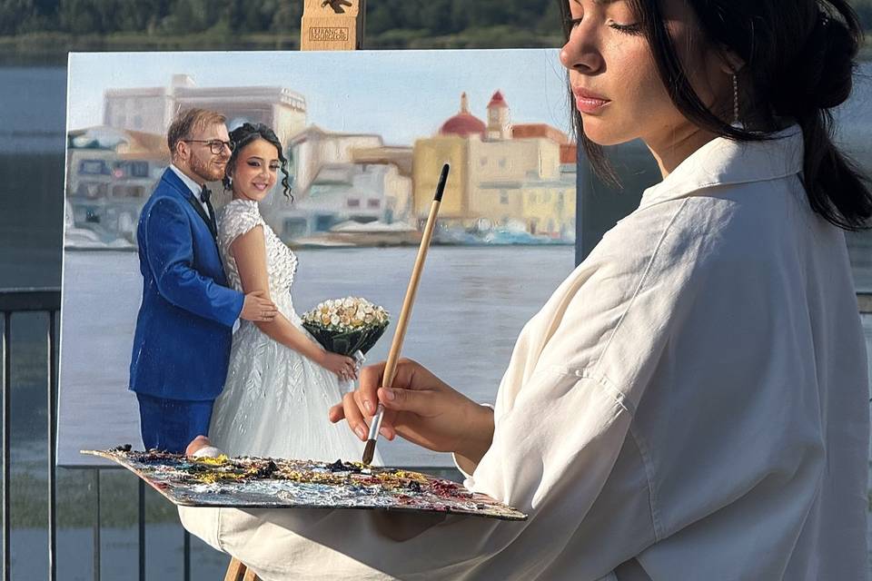 Live wedding painting