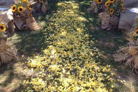 Matrimonio fieno e girasoli