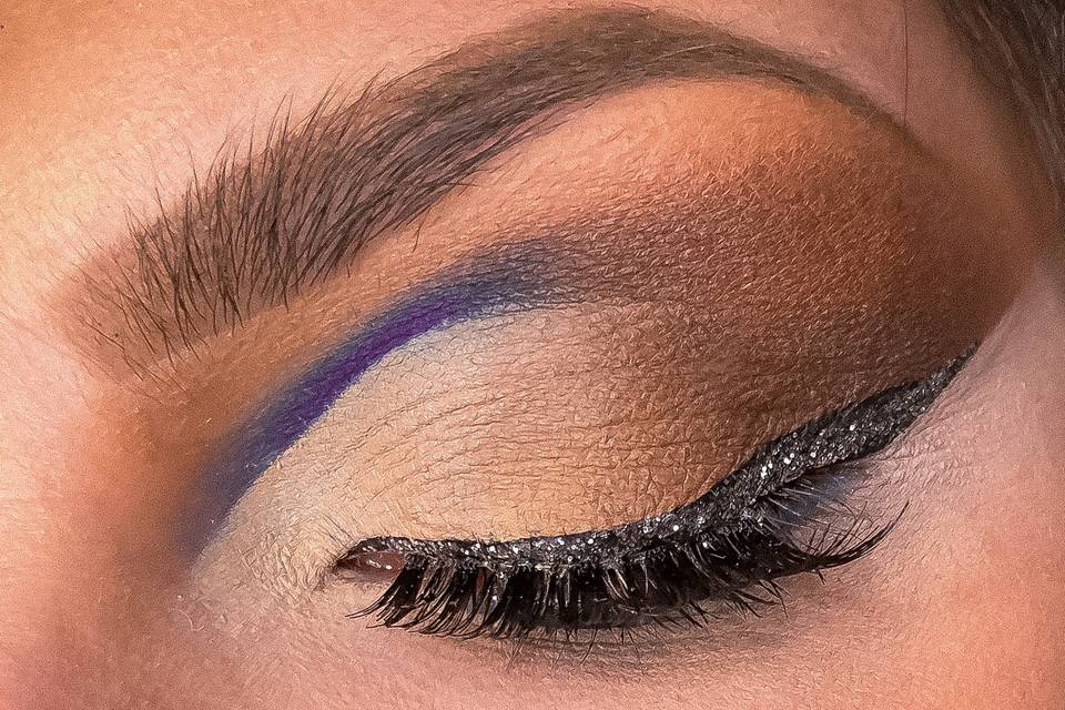 Make-up per eventi, blu&brown