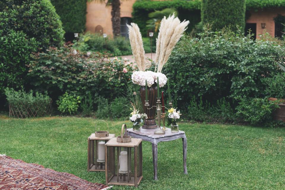 Boho Rug in the Garden