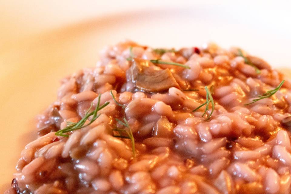 Risotto frutti rossi e porcini