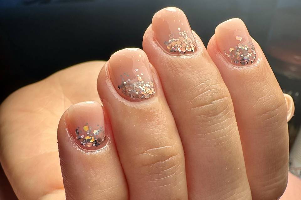 Unghie cerimonia glitter