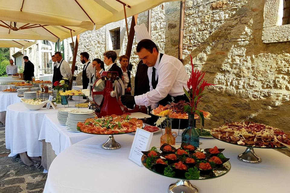 Buffet di benvenuto esterno