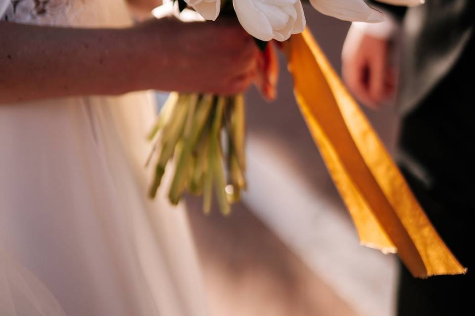 Bouquet tulipani e ulivo