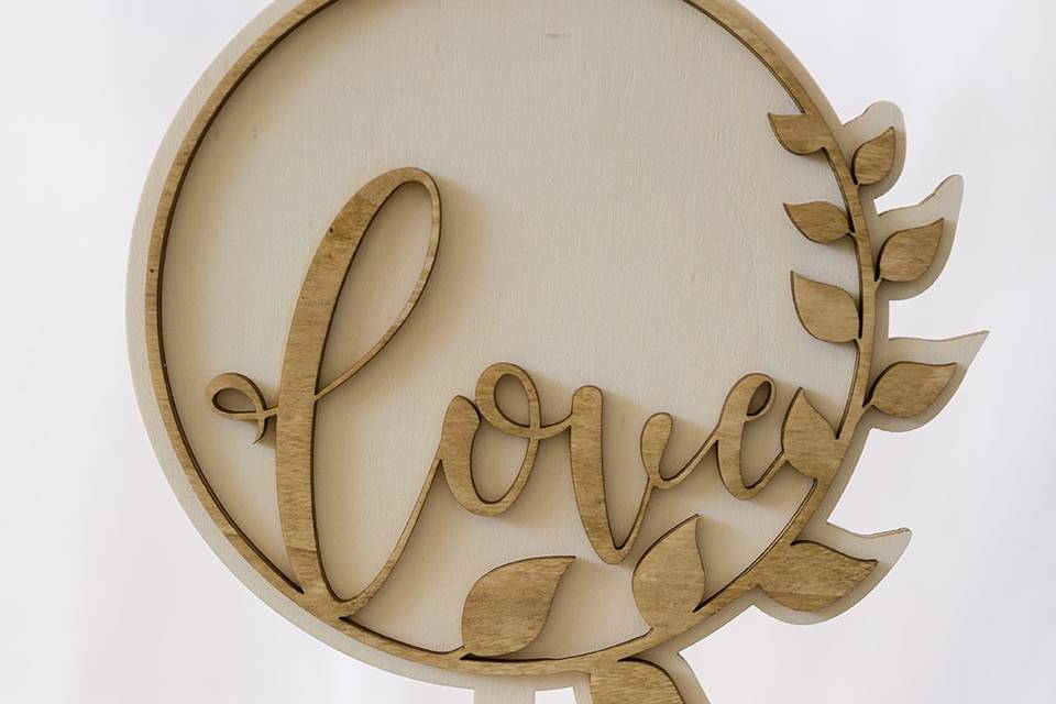 Cake topper legno