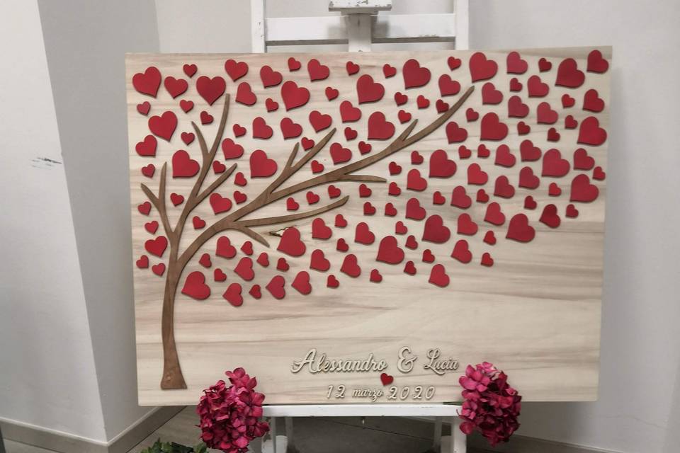 Guestbook albero con cuori