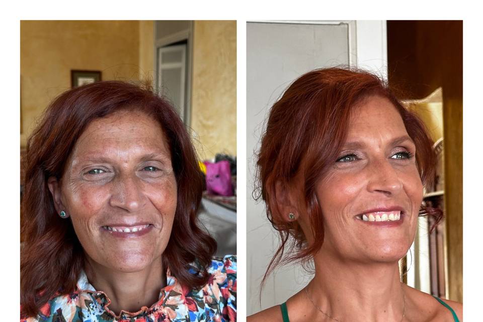 Trucco e raccolto mamma sposa