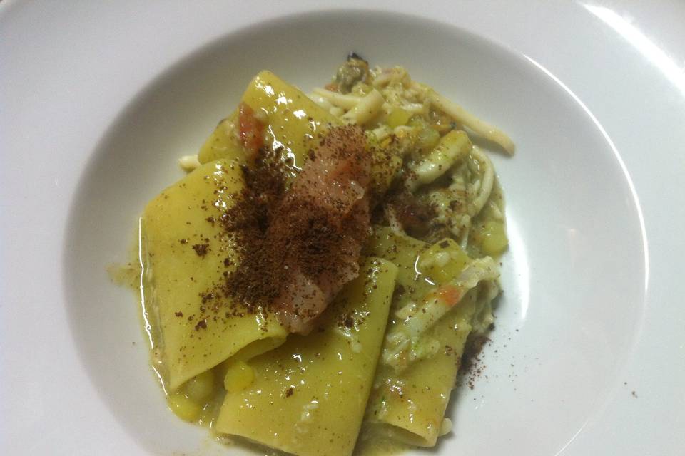 Paccheri c/bottarga, gamb....