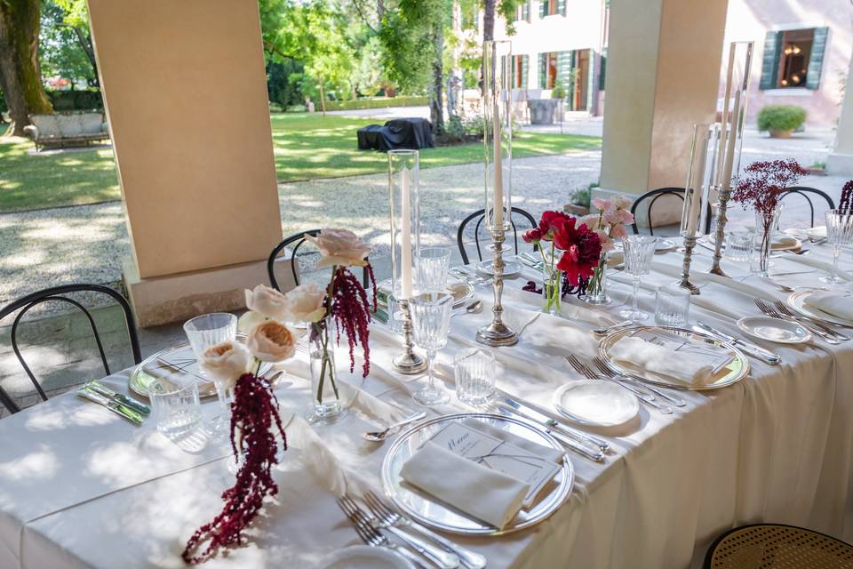 Allestimento tavola bicchieri cristallo