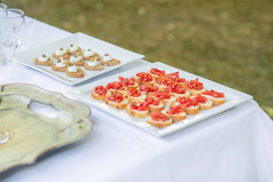 Bruschetta pomodoro vassoio ceramica