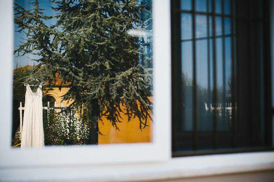 Windows and wedding dress