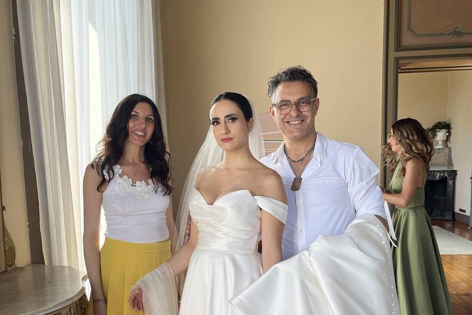 Cristian e Teresa con la sposa