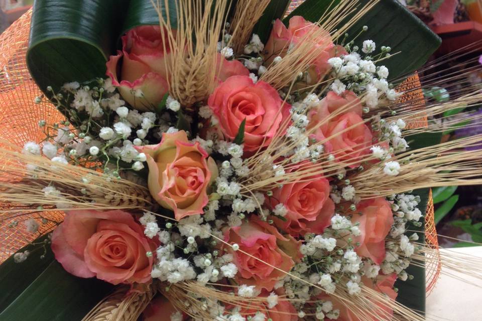 Bouquet spighe e rose