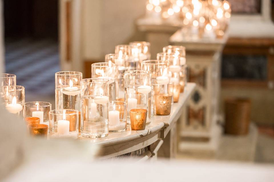 Balaustre chiesa candele