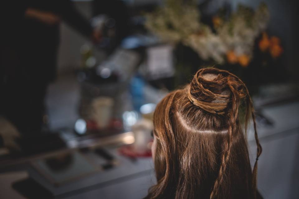 Chignon in preparazione