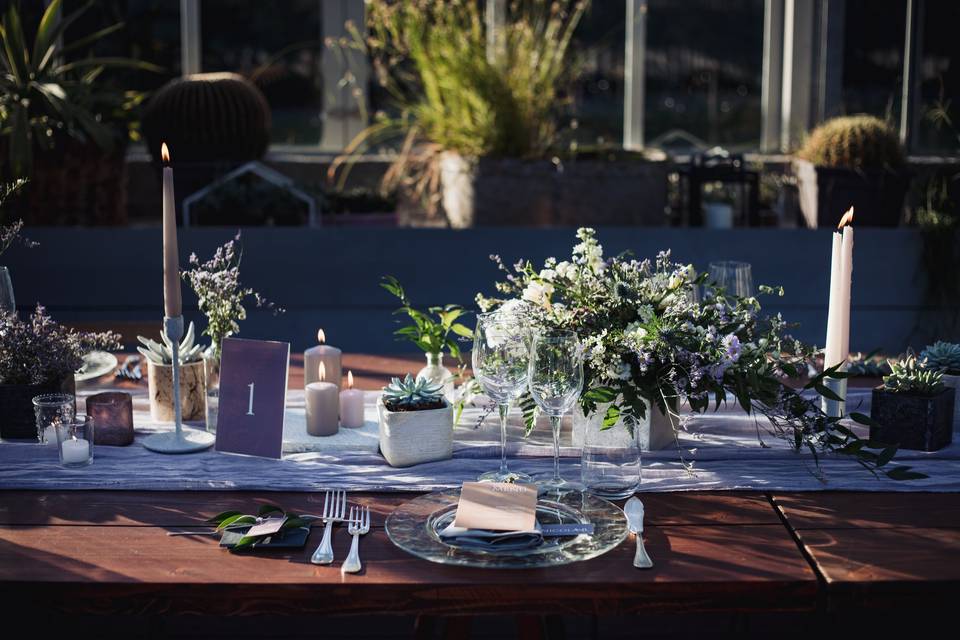 Mise en Place con centrotavola