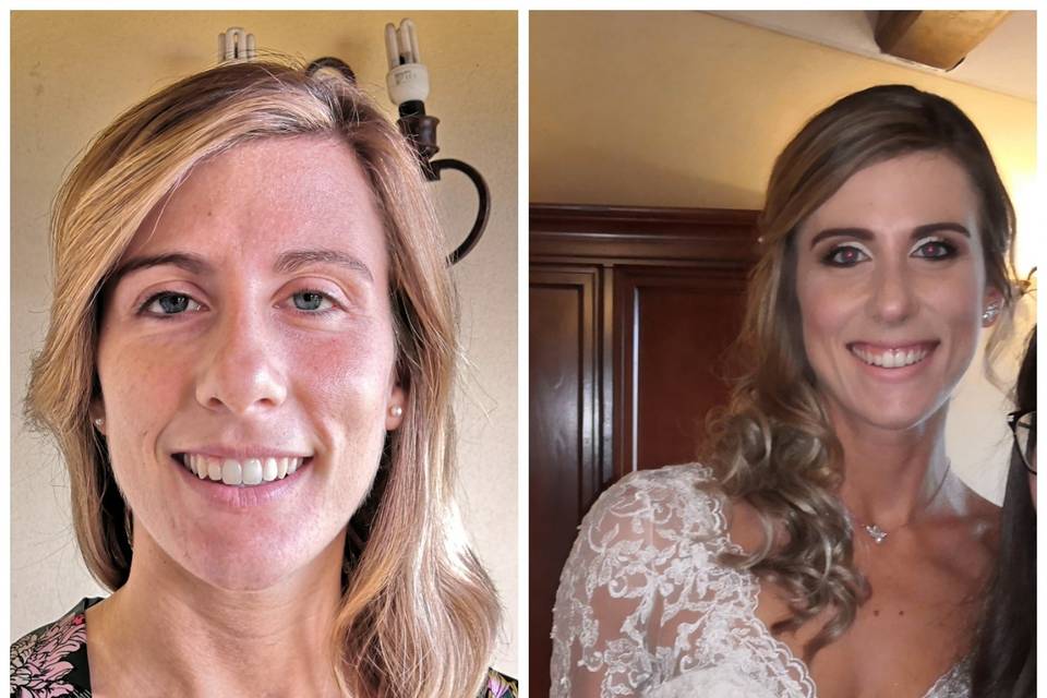 Prima e dopo makeup sposa