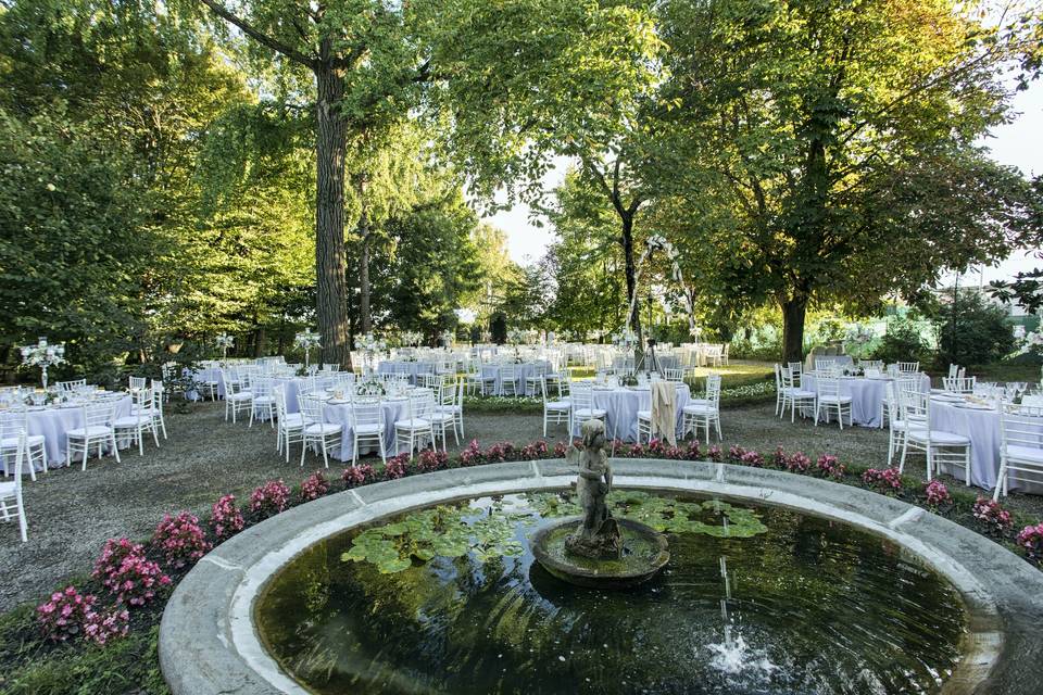 Giardino con fontana