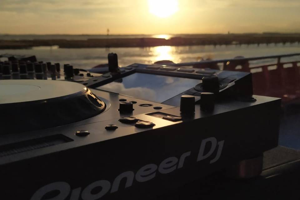 DJ set at sunset