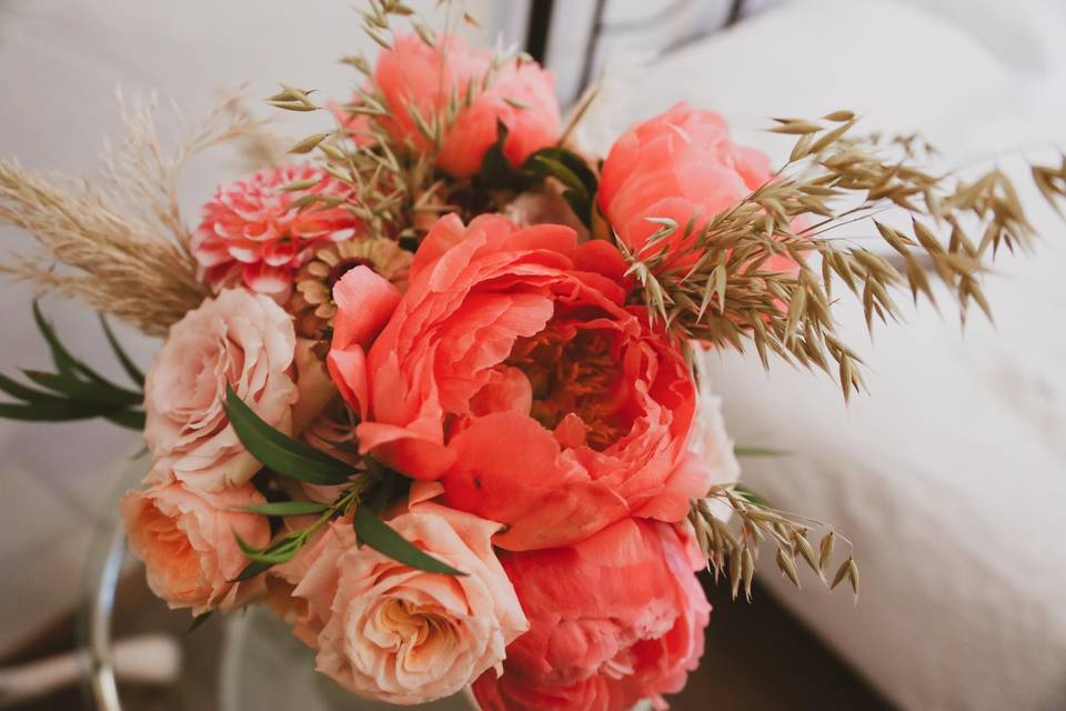 Bridal bouquet peonies