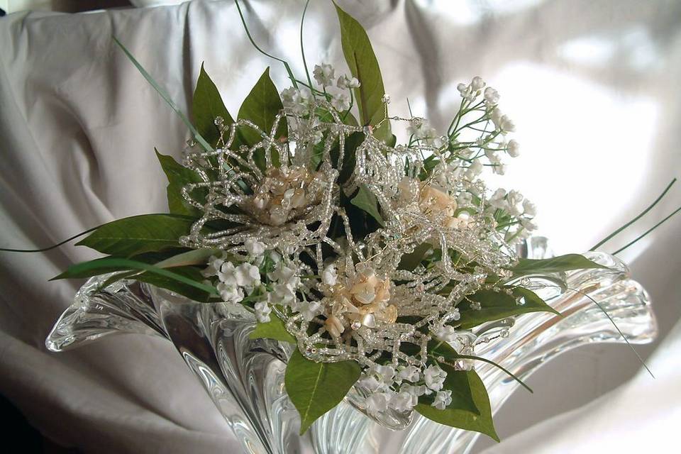 Bouquet con perline e cristalli