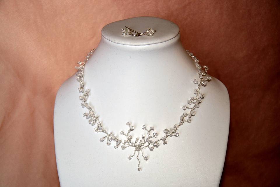 Collana sposa con cristalli