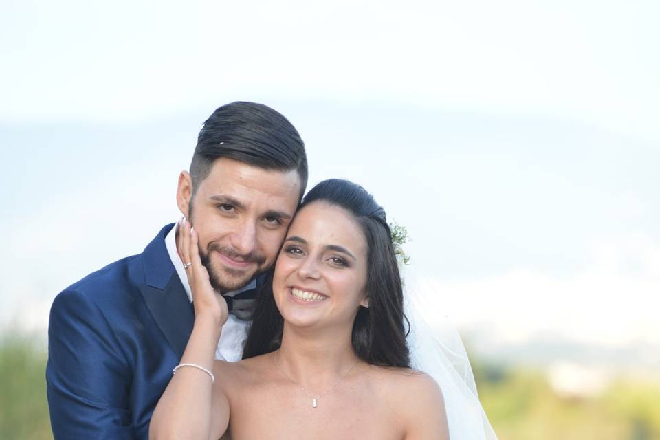 Sposi felici al matrimonio