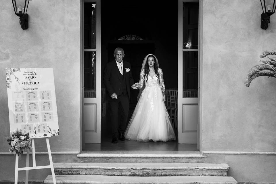 La sposa con il suo papà