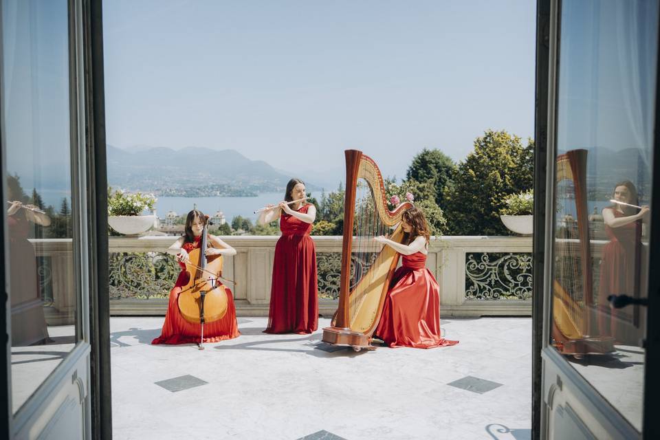 Flauto, violoncello e arpa