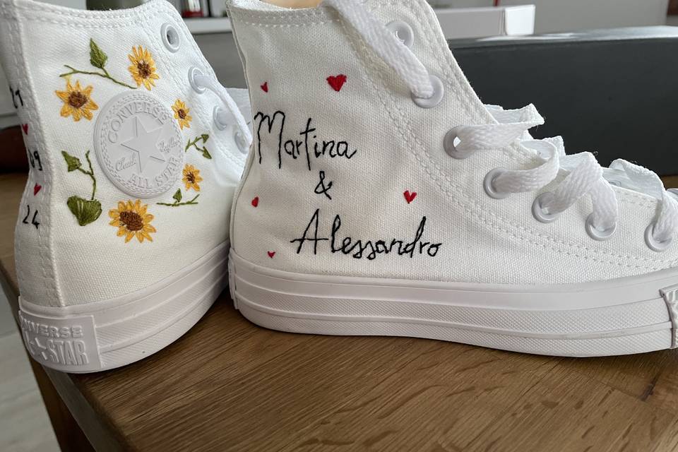 Scarpe sposa ricamate a mano