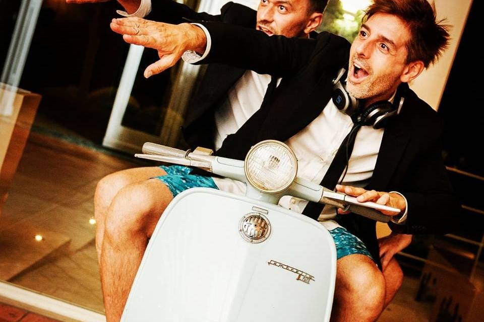 Point Break dj on lambretta