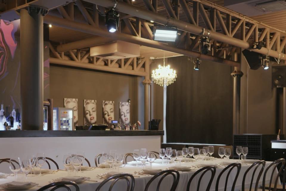 La sala con catering