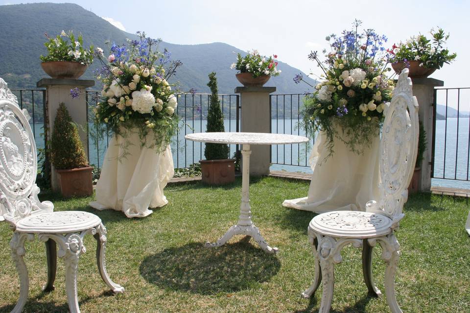 International wedding on lake