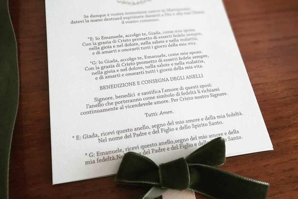 Wedding menu