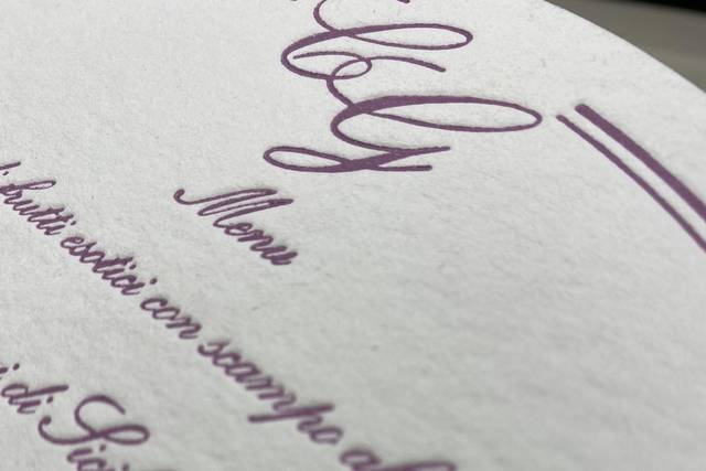 Menu letterpress tondo