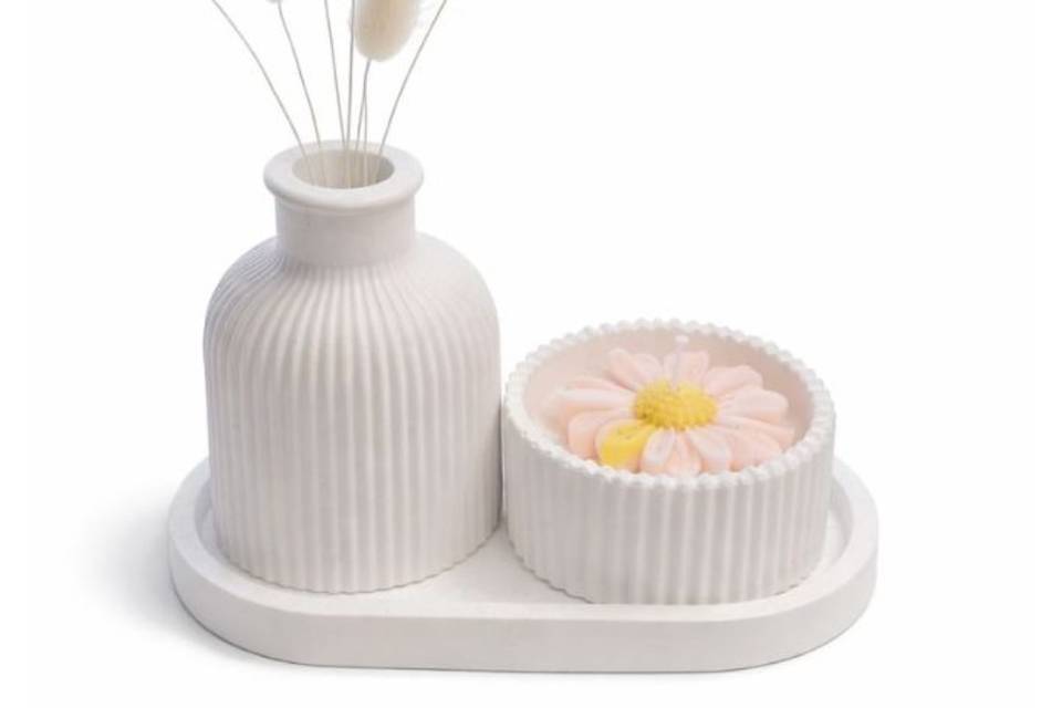Set vaso tondo e candela