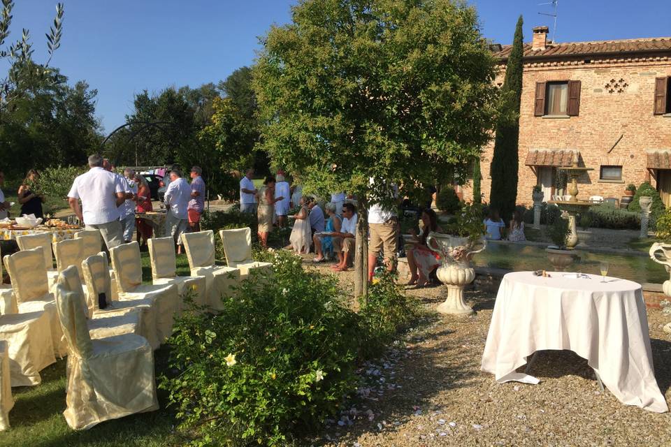 Wedding fountain area