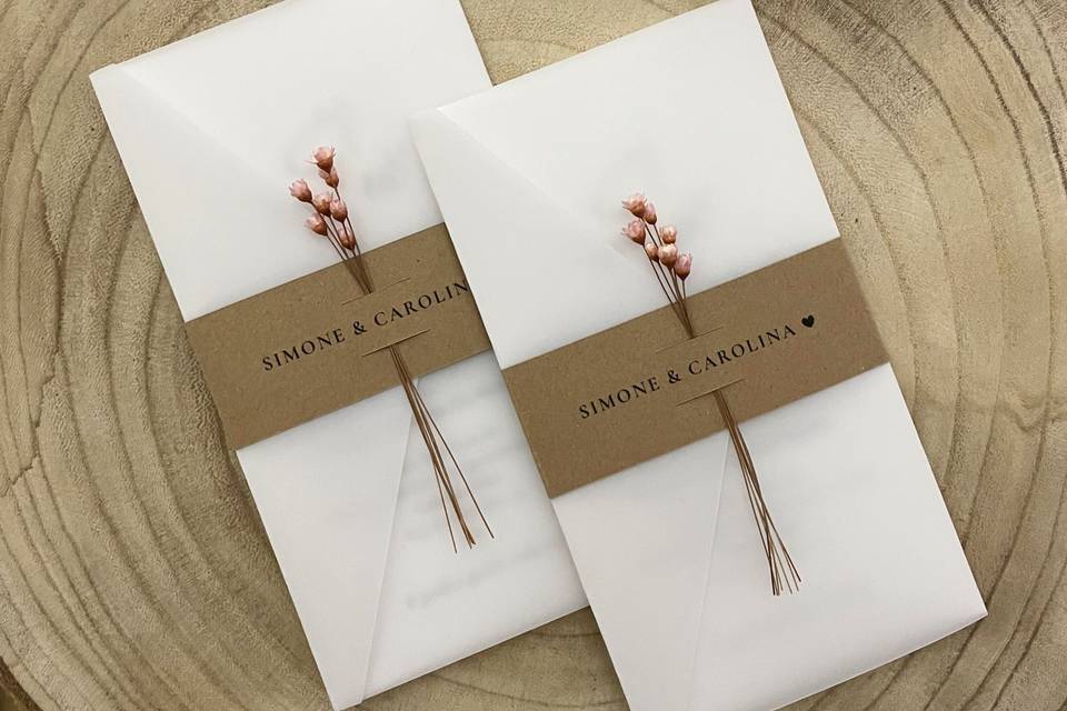 Partecipazione Boho chic fiori