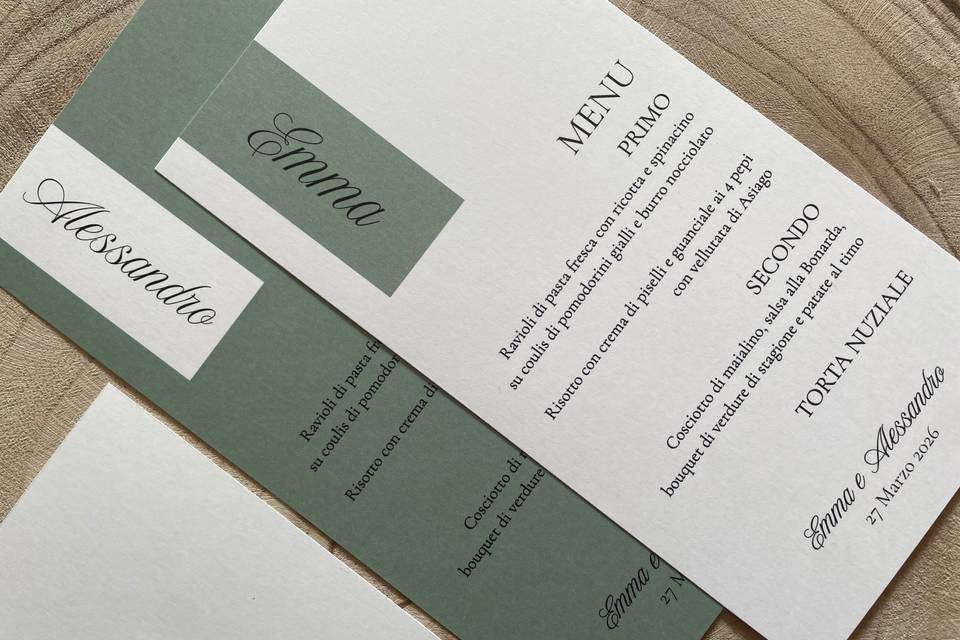 Menu con segnaposto