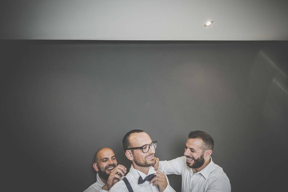 Groom and friends