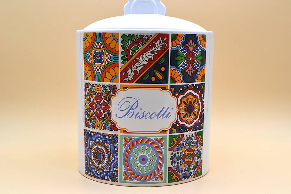 Biscottiera maiolica