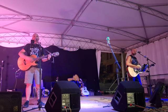 On stage