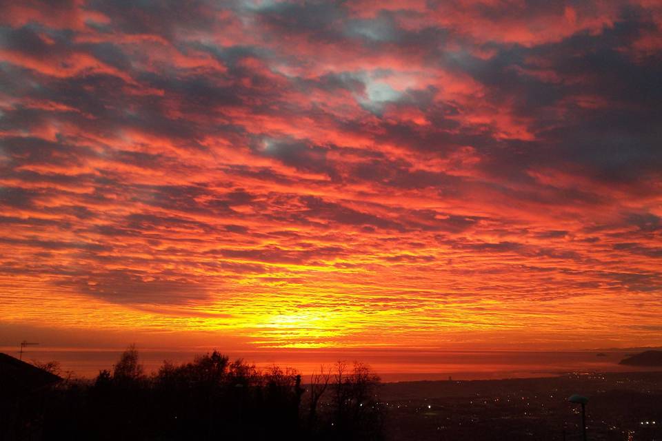 Tramonto dal parco del ristora