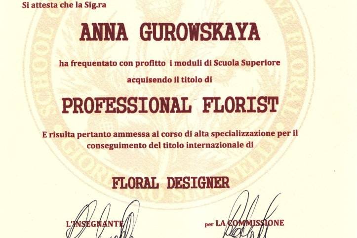 Diploma Bouque Matrimoni